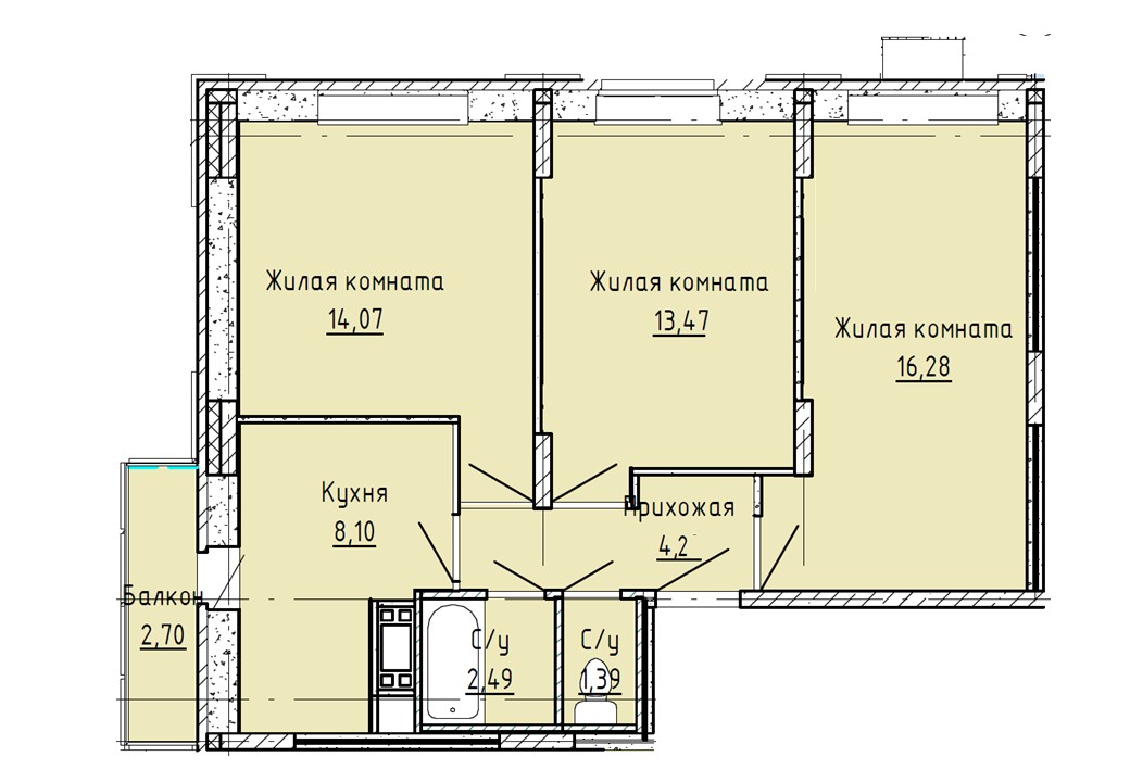 Планировка 60 м²